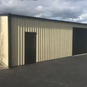 Cream steel building