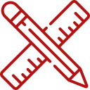 Pencil and ruler icon