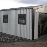 White steel building