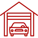 Car in garage icon