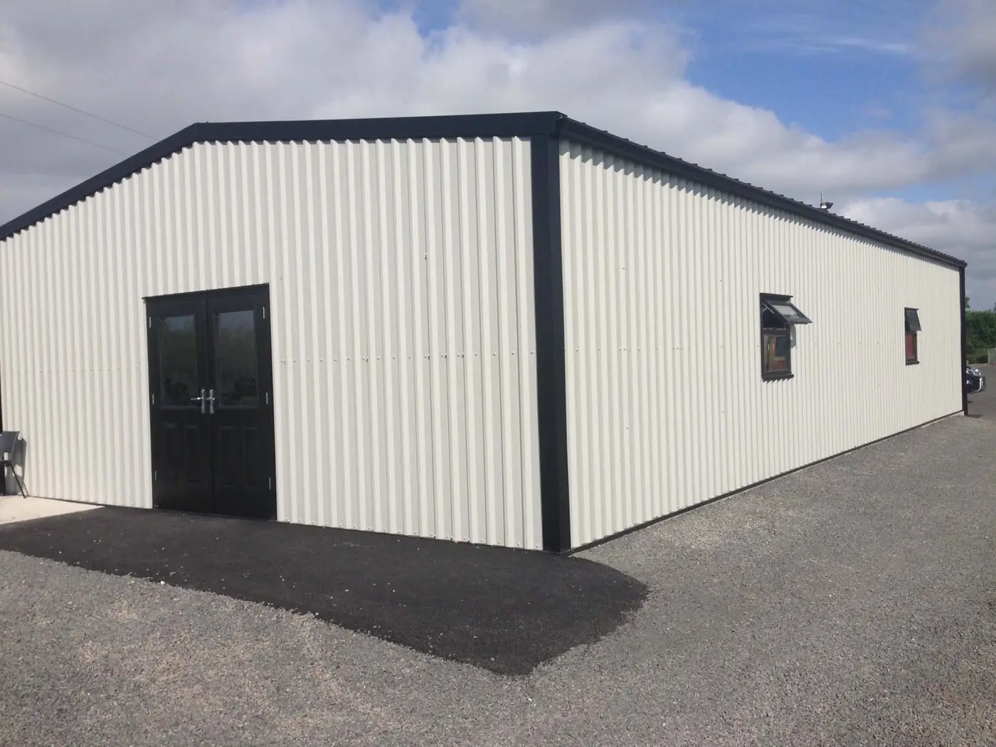 White and black Metal Sheds