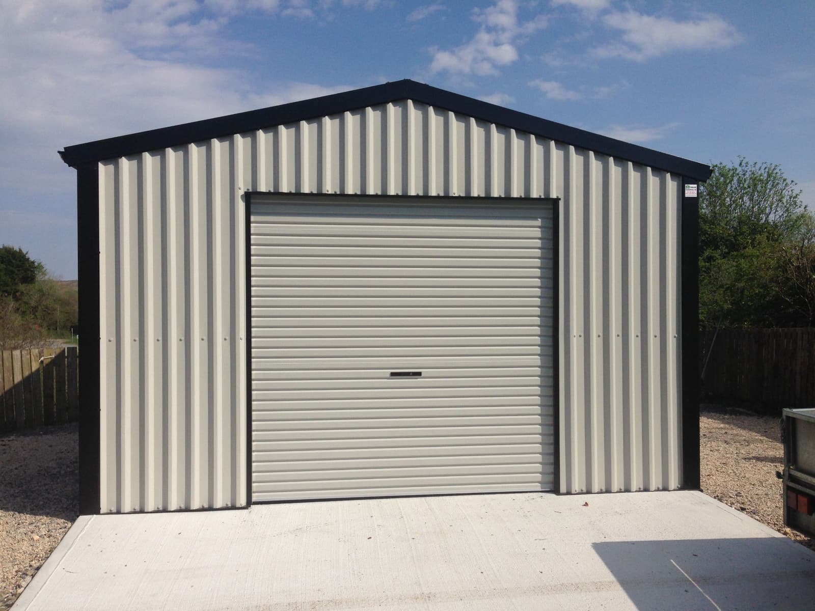 White steel building